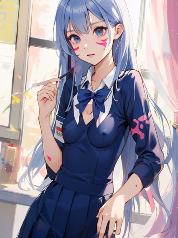 彩染人體彩繪女子高校